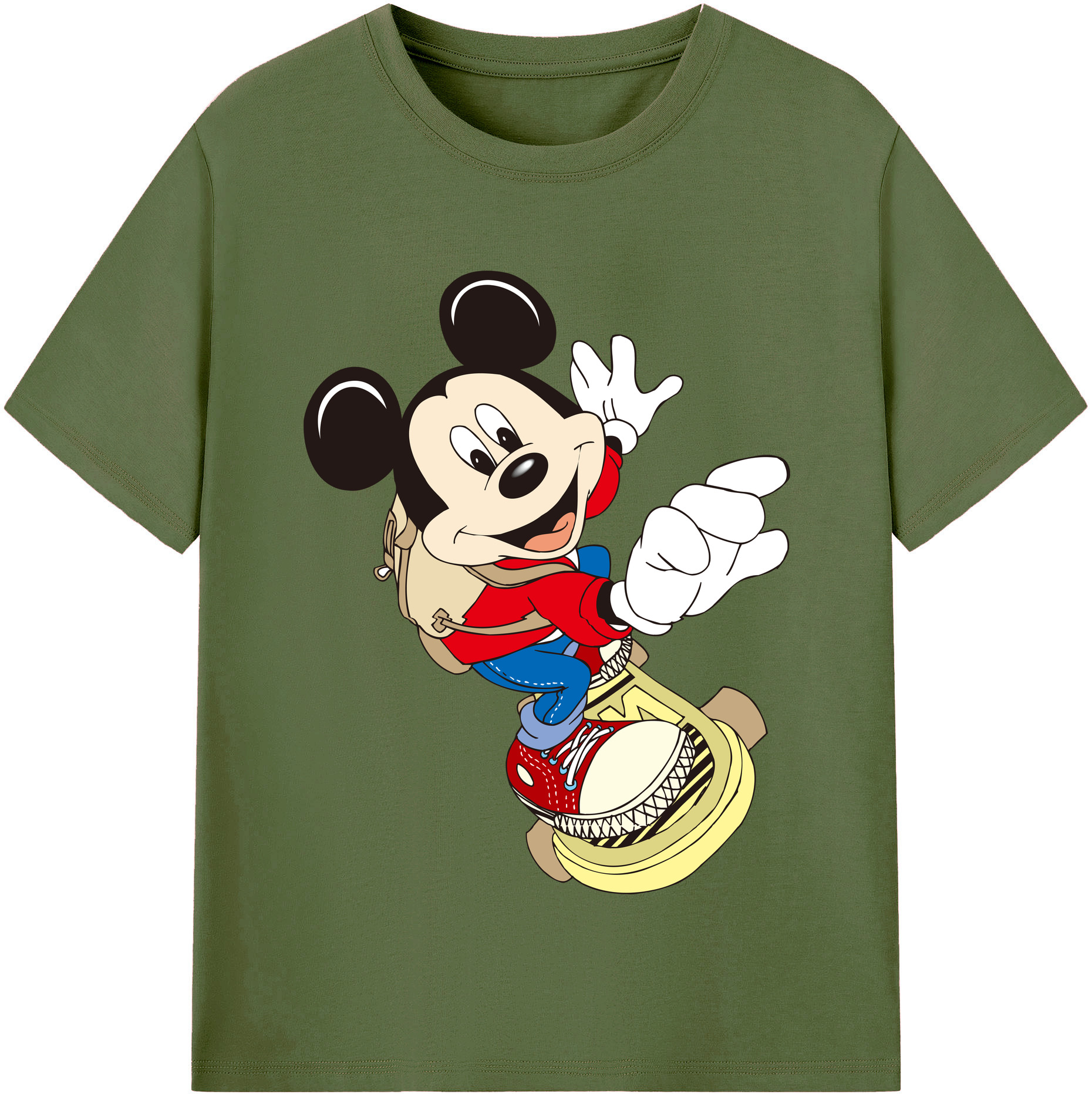 （画像用） ミッキーマウス Mickey Mouse 綿100％半袖Tシャツ（フロントプリント）